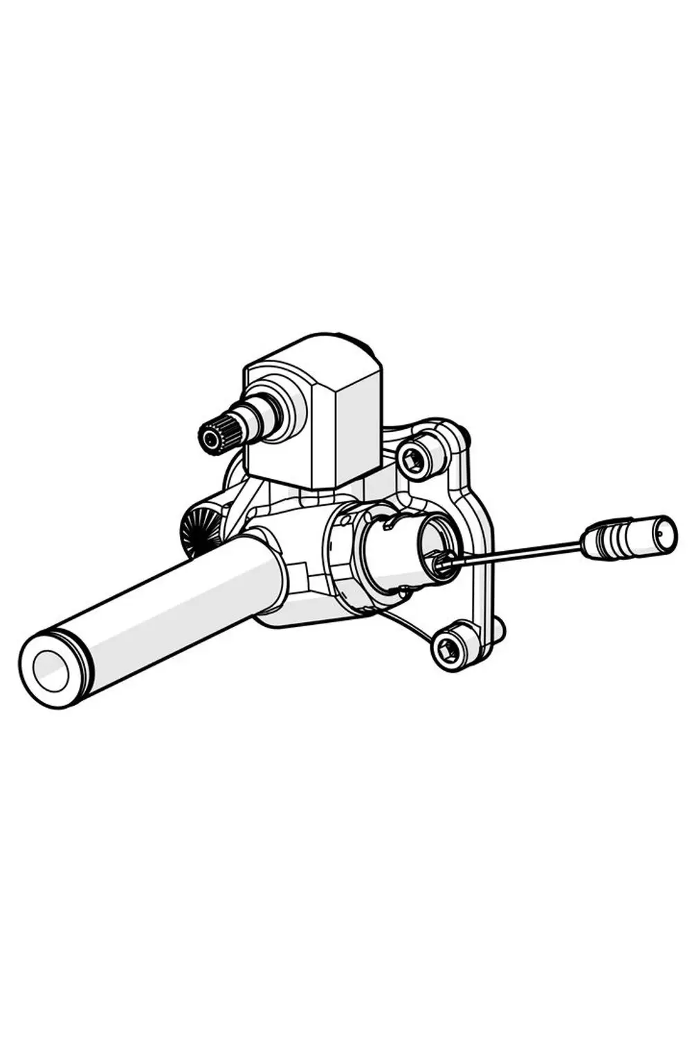 Funktionseinheit von HANSA, dargestellt in schematischer Zeichnung, zeigt die Hauptkomponenten und Anschlussstellen für eine technische Anwendung.